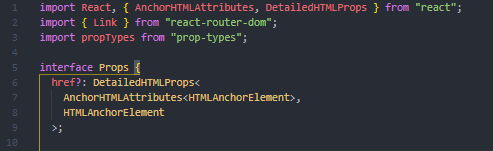 code snippet about dedicated type for anchor tag props